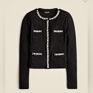 NWT J.Crew Black Embellished Women's Top